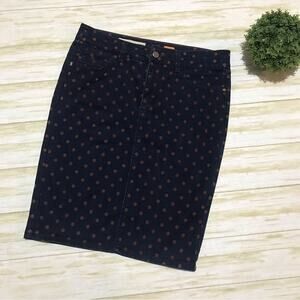 Pilcro‎ and the Letterpress Anthropologie Blue Orange Polka Dot Pencil Skirt 27